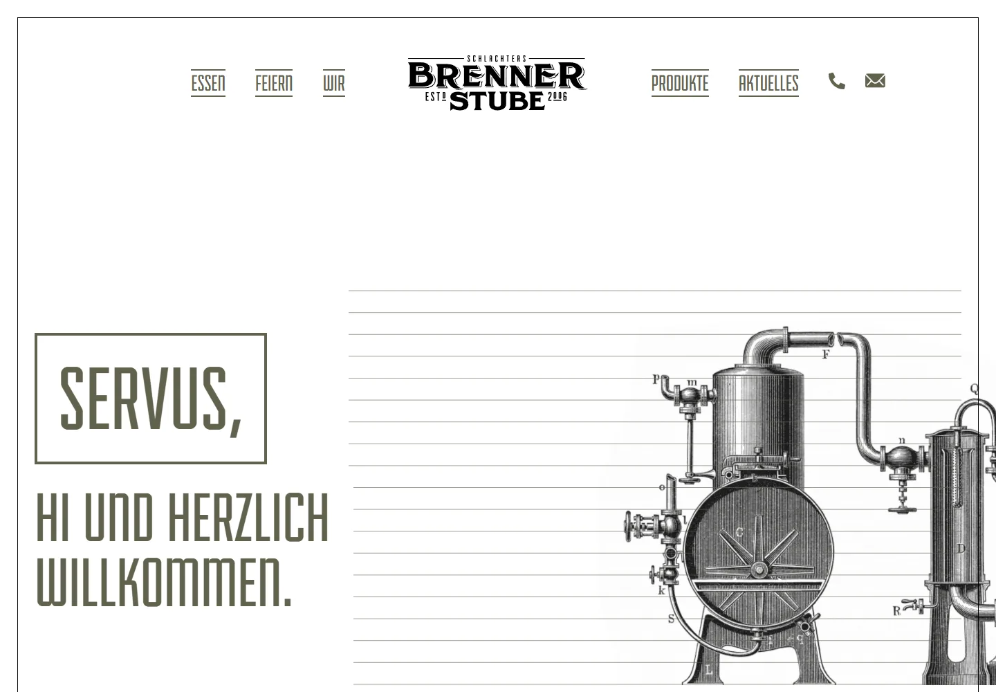 Brenner-Stube-Website in der Desktopansicht