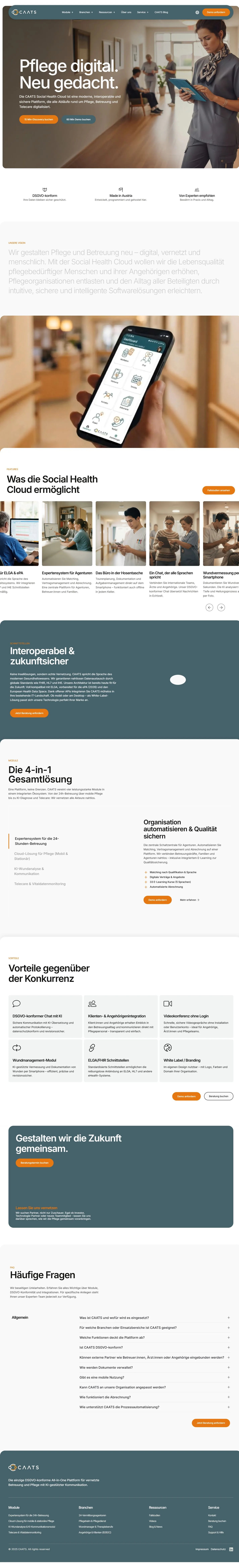 CAATS-Website in der Desktopansicht