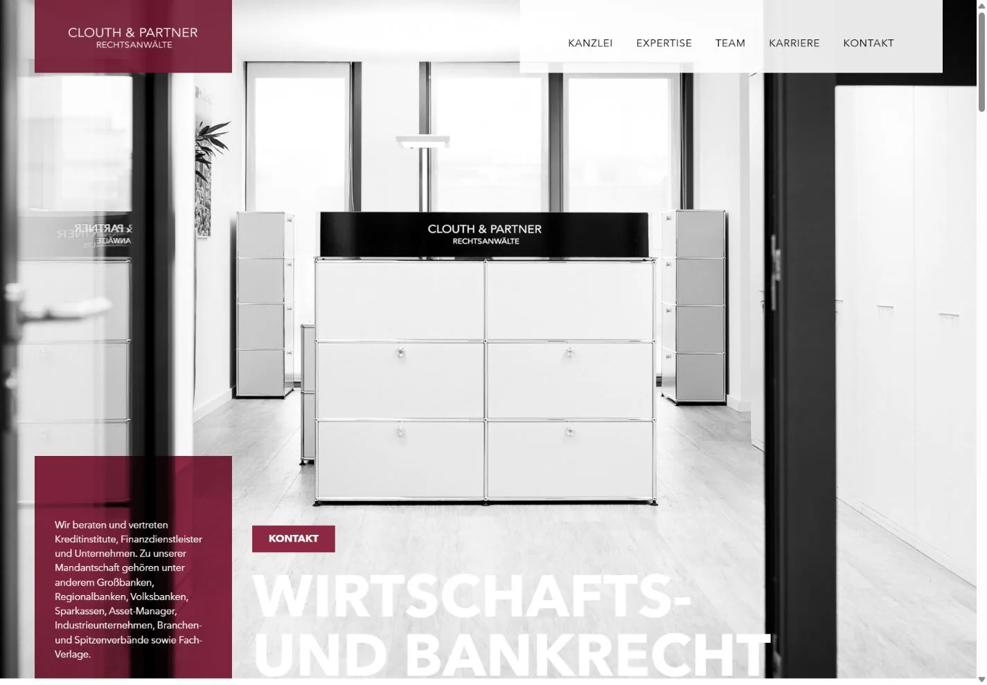 CLOUTH & PARTNER Partnerschaft von Rechtsanwälten mbB: Startseite in der Desktopansicht