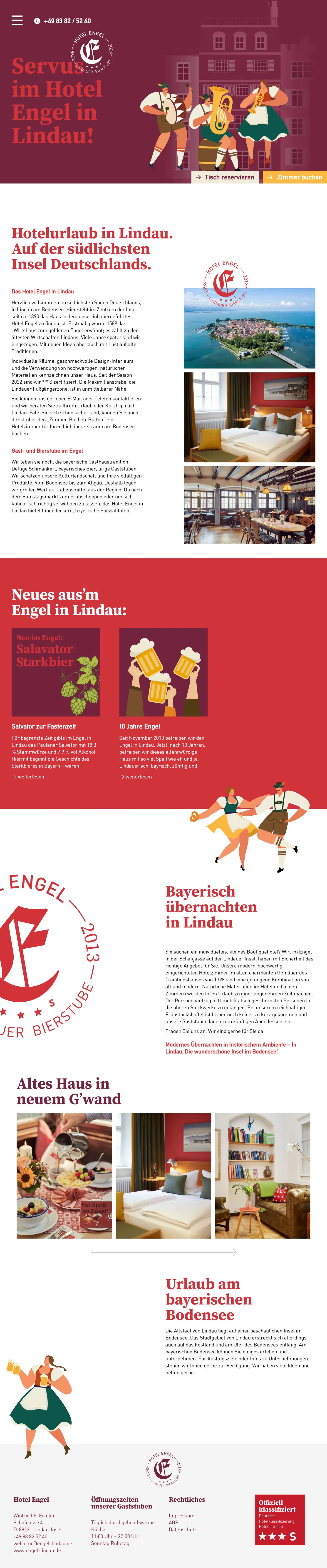 Hotel Engel GmbH: Startseite in der Desktopansicht