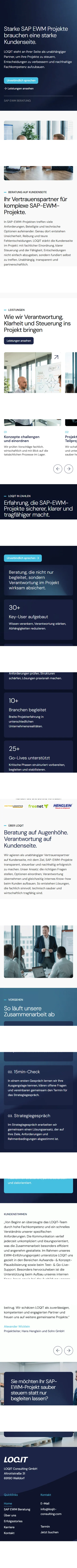 LOQIT Startseite in der Mobilansicht