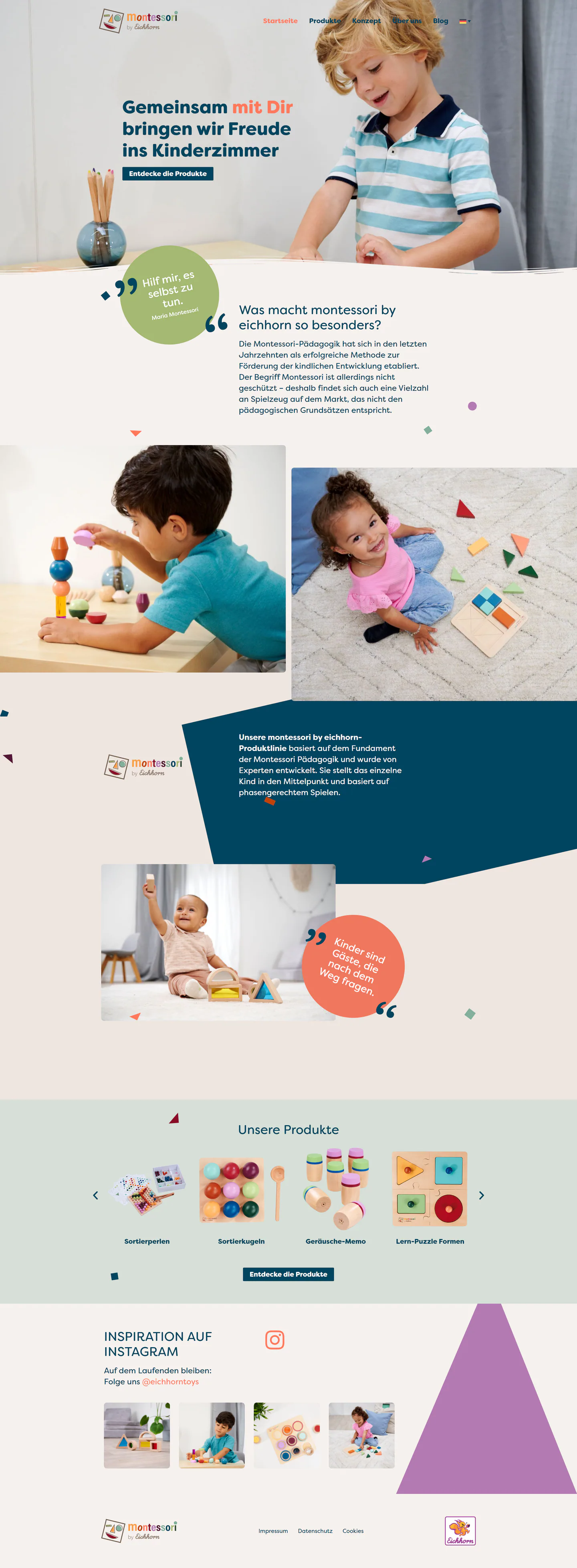Montessori by Eichhorn · SIMBA-DICKIE-Vertriebs-GmbH: Startseite in der Desktopansicht