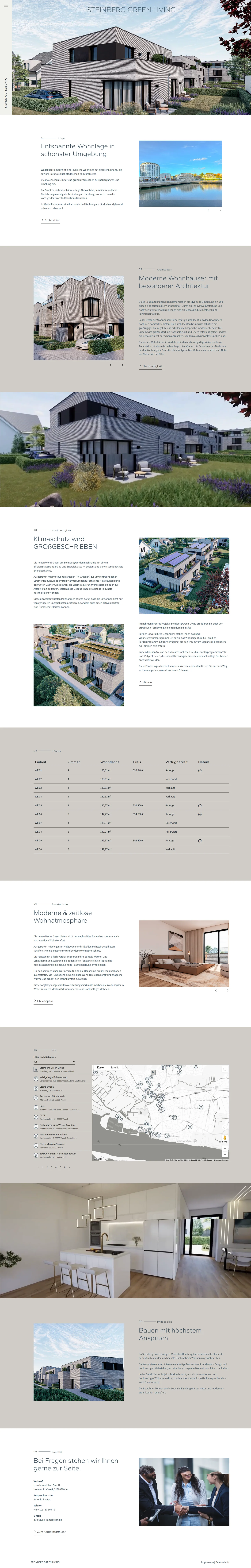 Steinberg Green Living · JAAP Projektentwicklung GmbH: Startseite in der Desktopansicht