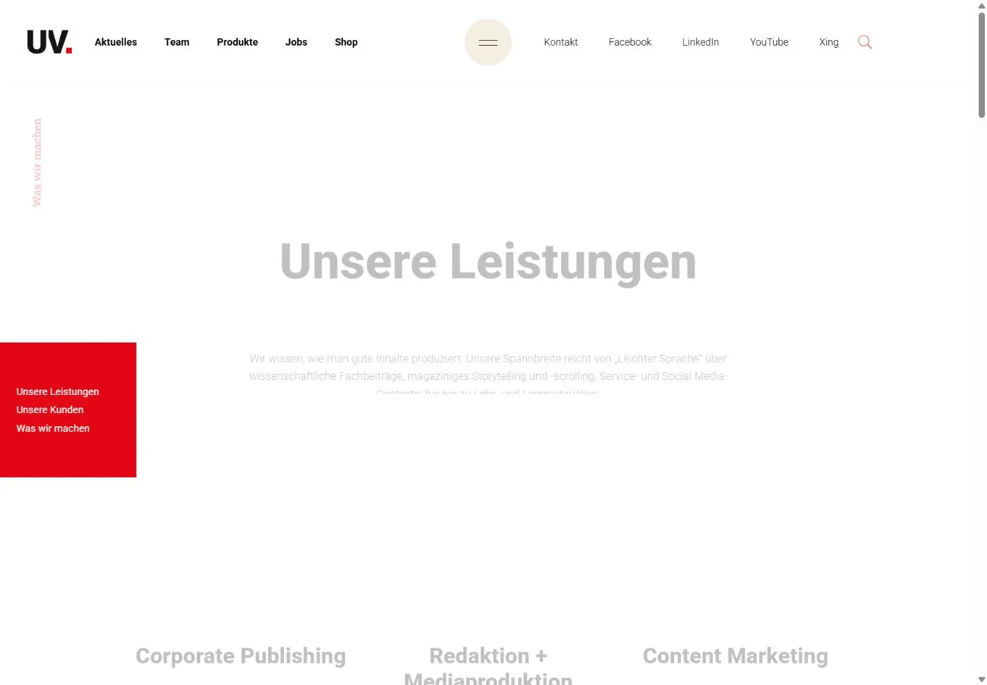UNIVERSUM Verlag GmbH: Startseite in der Desktopansicht